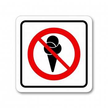 Poháry.com® Piktogram zákaz vstupu se zmrzlinou barevná samolepka