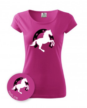 Poháry.com® Tričko s koněm 278 růžové L dámské