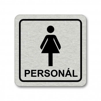 Poháry.com® Piktogram WC pro personál ženy stříbro