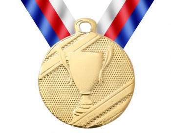 Poháry.com® Medaile MD106.01 zlato s trikolórou