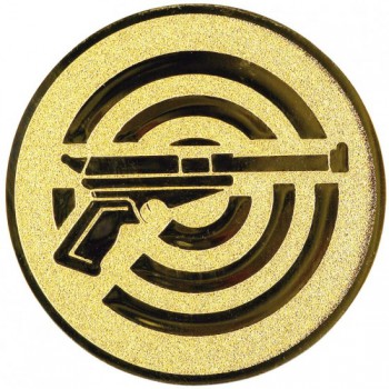 Poháry.com® Emblém střelba pistole zlato 50 mm
