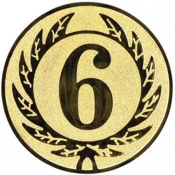 Poháry.com® Emblém 6. místo zlato 25 mm