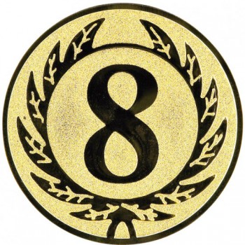 Poháry.com® Emblém 8. místo zlato 25 mm
