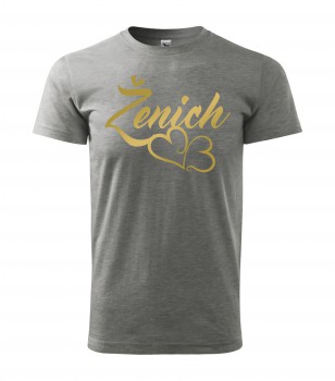 Poháry.com® Svatební tričko pro ženicha 042 šedé (zlatý potisk) XXL pánské