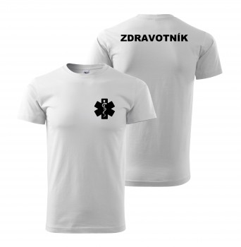 Poháry.com® Tričko ZDRAVOTNÍK bílé s černým potiskem XL pánské
