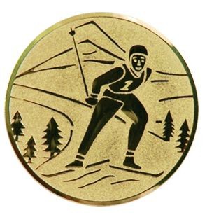 Poháry.com® Emblém lyžování běžky zlato 25 mm