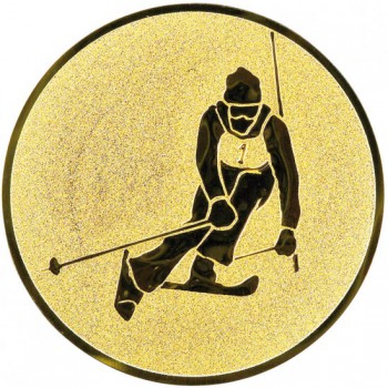 Poháry.com® Emblém lyžování sjezd - slalom zlato 25 mm