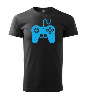 Poháry.com® Tričko pro hráče H01 černé se sv. modrým potiskem XL pánské