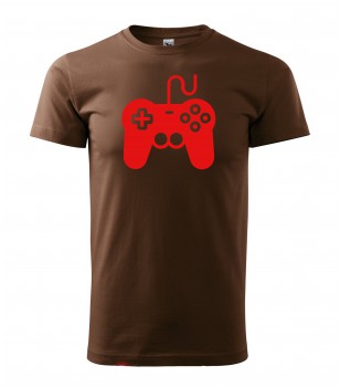 Poháry.com® Tričko pro hráče H01 hnědé s červeným potiskem XL pánské