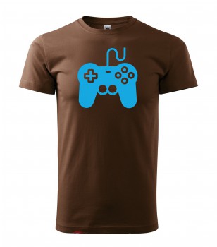Poháry.com® Tričko pro hráče H01 hnědé se sv. modým potiskem XL pánské
