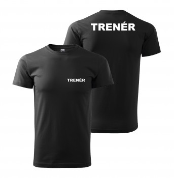 Poháry.com® Tričko TRENÉR černé s bílým potiskem M pánské