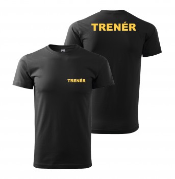 Poháry.com® Tričko TRENÉR černé se žlutým potiskem XS pánské