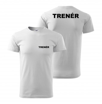 Poháry.com® Tričko TRENÉR bílé s černým potiskem XL pánské