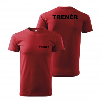 Poháry.com® Tričko TRENÉR červené s černým potiskem M pánské