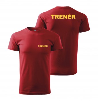 Poháry.com® Tričko TRENÉR červené se žlutým potiskem XS pánské