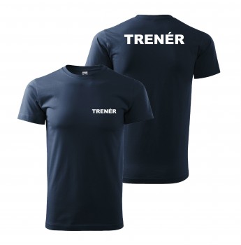 Poháry.com® Tričko TRENÉR námořní modrá s bílým potiskem XL pánské