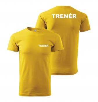 Poháry.com® Tričko TRENÉR žluté s bílým potiskem XL pánské