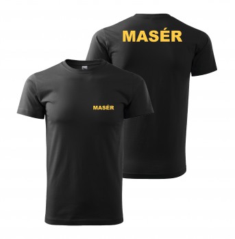 Poháry.com® Tričko MASÉR černé se žlutým potiskem XL pánské