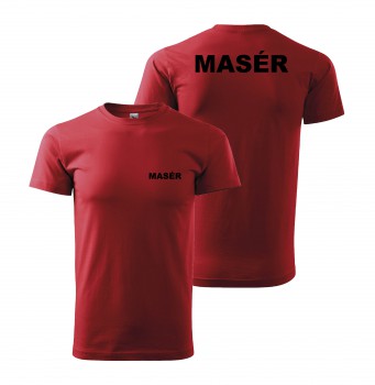 Poháry.com® Tričko MASÉR červené s černým potiskem