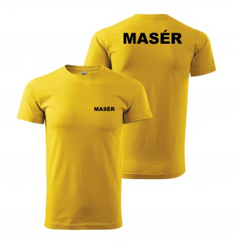 Poháry.com® Tričko MASÉR žluté s černým potiskem XXL pánské
