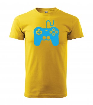 Poháry.com® Tričko pro hráče H01 žluté se sv. modrým potiskem M pánské