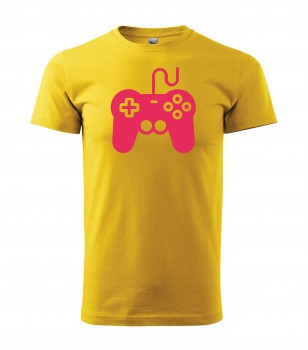 Poháry.com® Tričko pro hráče H01 žluté s růžovým potiskem L pánské