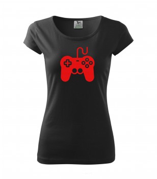Poháry.com® Tričko pro hráče H01 černé s červeným potiskem dámské S dámské
