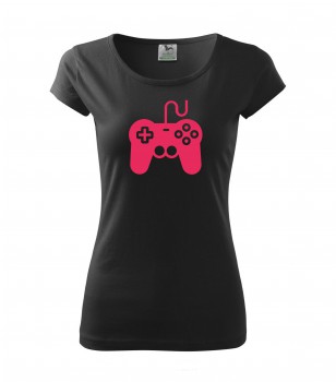 Poháry.com® Tričko pro hráče H01 černé s růžovým potiskem dámské S dámské