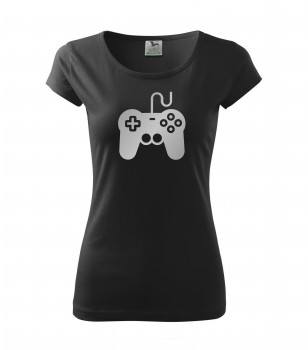 Poháry.com® Tričko pro hráče H01 černé se stříbrným potiskem dámské XS dámské