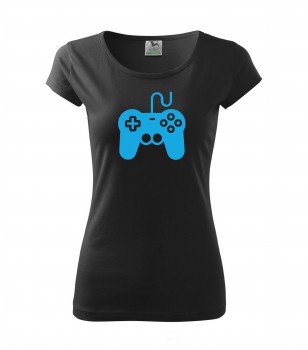 Poháry.com® Tričko pro hráče H01 černé se sv. modrým potiskem dámské XS dámské