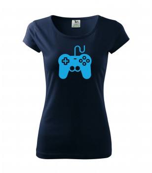 Poháry.com® Tričko pro hráče H01 námořní modrá se sv. modrým potiskem dámské