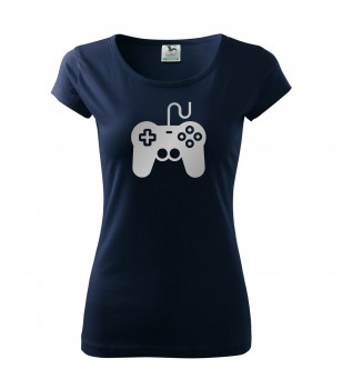 Poháry.com® Tričko pro hráče H01 námořní modrá se stříbrným potiskem dámské XL dámské