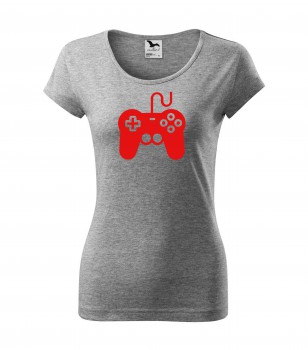 Poháry.com® Tričko pro hráče H01 šedé s červeným potiskem L dámské