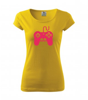 Poháry.com® Tričko pro hráče H01 žluté s růžovým potiskem dámské XXL dámské