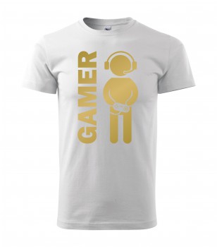 Poháry.com® Tričko pro hráče H02 bílé se zlatým potiskem XL pánské