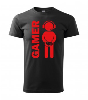 Poháry.com® Tričko pro hráče H02 černé s červeným potiskem XL pánské