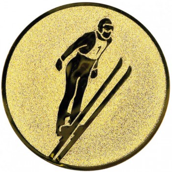 Poháry.com® Emblém skoky na lyžích zlato 25 mm
