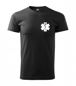 Poháry.com® Tričko pro zdravotníka D15 černé s bílým potiskem XXL pánské
