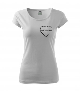 Poháry.com® Svatební tričko pro budoucí nevěstu srdce bílé s černým potiskem XS dámské