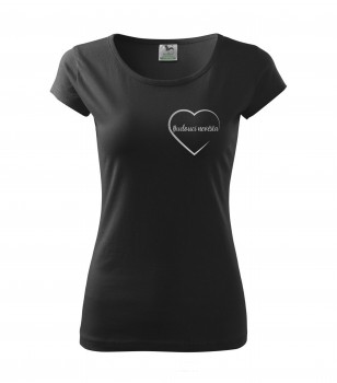 Poháry.com® Svatební tričko pro budoucí nevěstu srdce černé se stříbrným potiskem S dámské