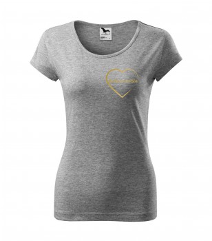 Poháry.com® Svatební tričko pro budoucí nevěstu srdce šedé se zlatým potiskem XXL dámské