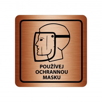 Poháry.com® Piktogram Používej ochrannou masku bronz