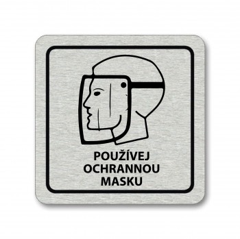 Poháry.com® Piktogram Používej ochrannou masku stříbro