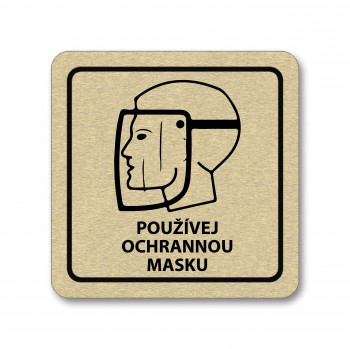Poháry.com® Piktogram Používej ochrannou masku zlato