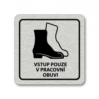 Poháry.com®  Piktogram Vstup v pracovní obuvi stříbro
