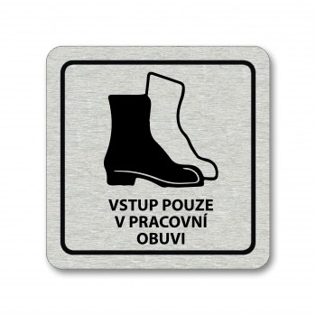 Poháry.com® Piktogram Vstup v pracovní obuvi stříbro