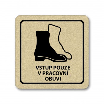 Poháry.com® Piktogram Vstup v pracovní obuvi zlato