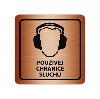 Poháry.com® Piktogram Používej chrániče sluchu bronz