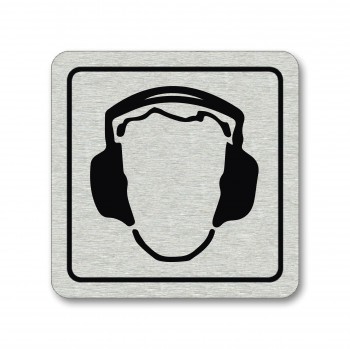 Poháry.com® Piktogram Ochranné sluchátka stříbro