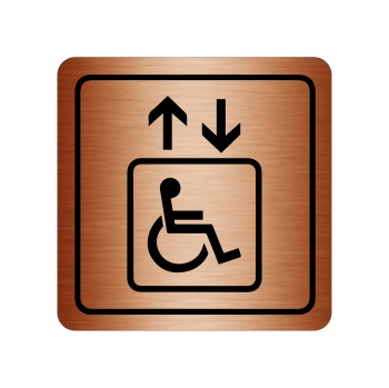 Poháry.com® Piktogram Výtah pro invalidy bronz
